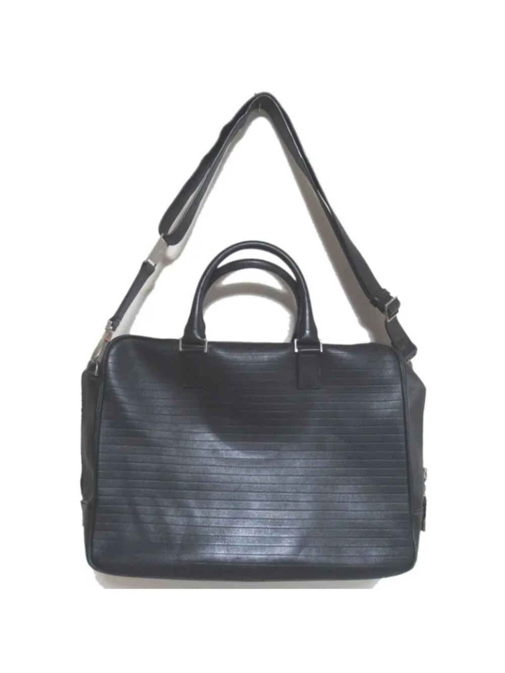 Dior Homme Leather Briefcase Business With PC Pocket Black